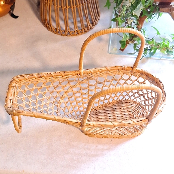 VINTAGE WICKER Wine holder/ basket - Picture 3 of 6